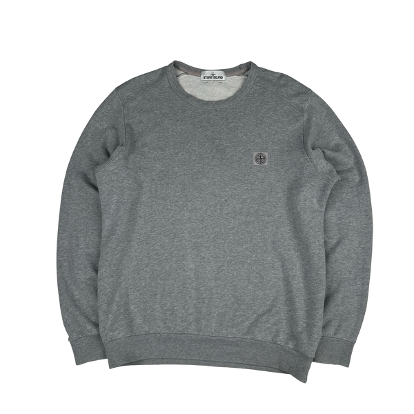 Stone Island 2015 Grey Crewneck Patch Jumper - Large