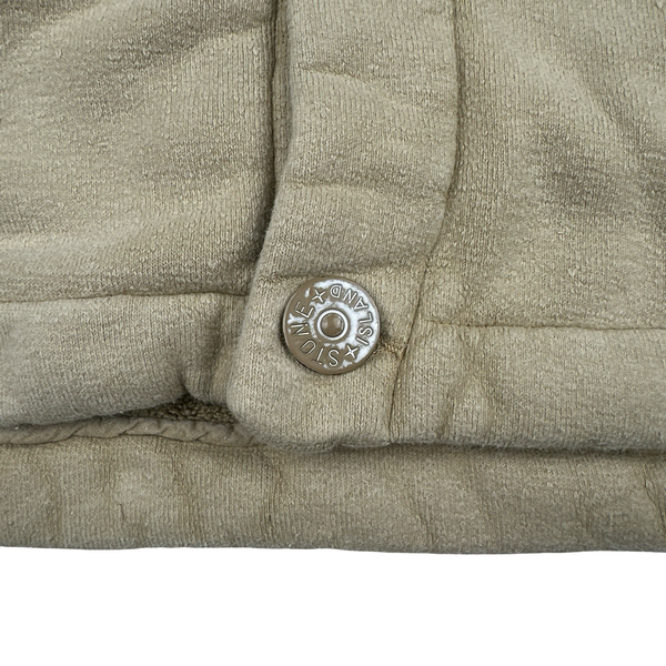Stone Island 1999 Beige Butterfly Hood Fleece Lined Vintage Buttoned Jumper - XL