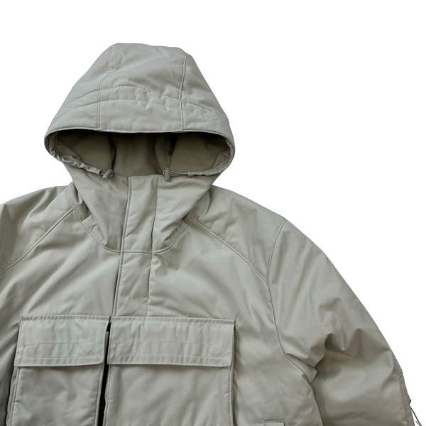 CP Company Cream Fleece Lined Heavyweight Dynatec Metropolis Jacket - Large