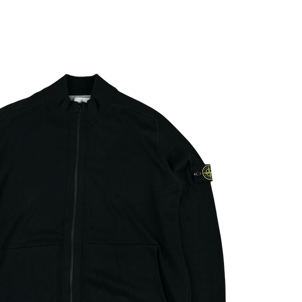 Stone Island Black Cotton Knit Zipped High Neck Jumper - 3XL