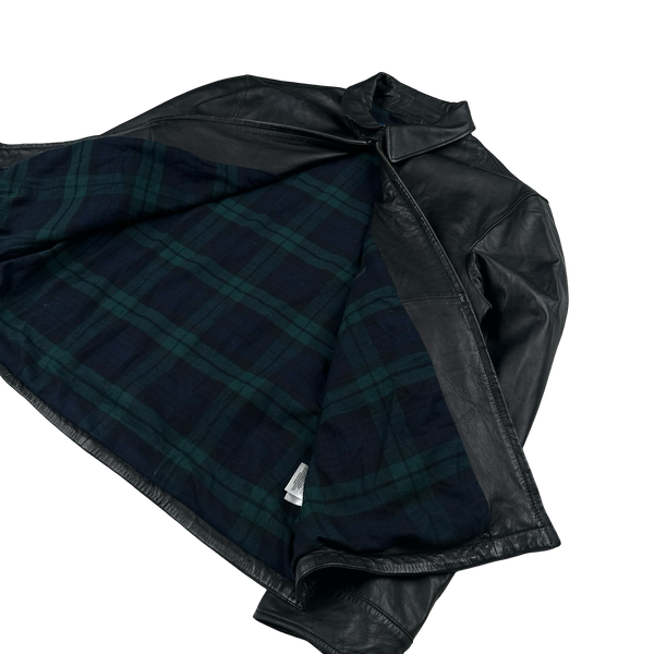 Ralph Lauren Black Heavyweight Leather Jacket - XL