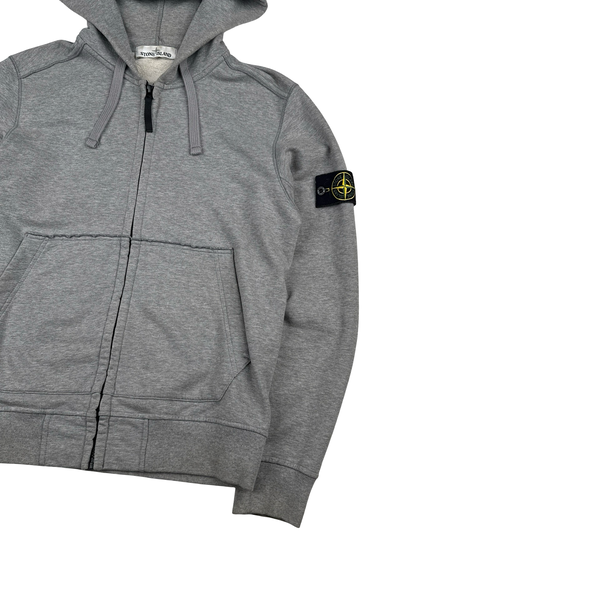 Stone Island 2019 Grey Zipped Cotton Hoodie - Small