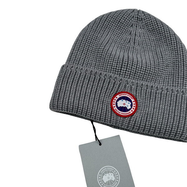 Canada Goose Grey Wool Beanie - Small