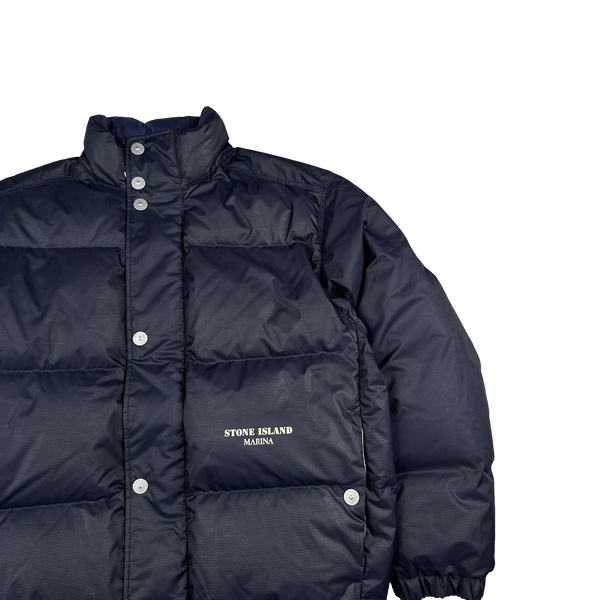 Stone Island Marina 2024 Nylon Ripstop Cover Down Spellout Puffer Jacket - Large