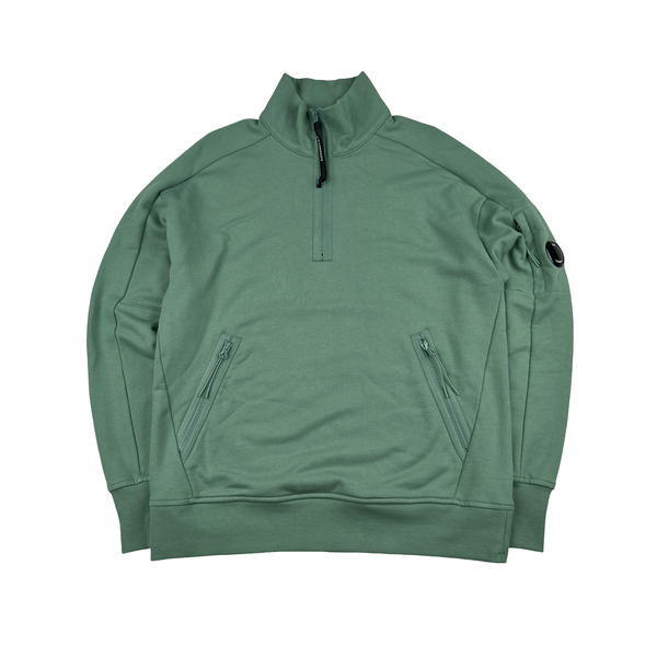 CP Company Cotton Half Zip Turquoise Lens View Jumper - Medium