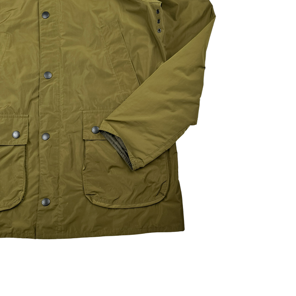 Barbour Khaki Nylon Multi Pocket Long Jacket - XL