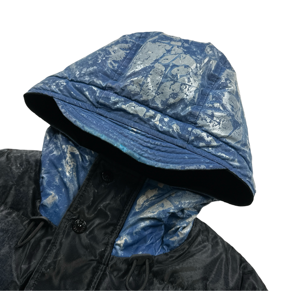 Stone Island Blue Mesh Reflective Down Jacket - Small