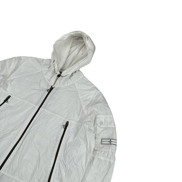 Stone Island 2009 Denims White Cotton Mesh Pocket Emblem Lightweight Jacket - Large