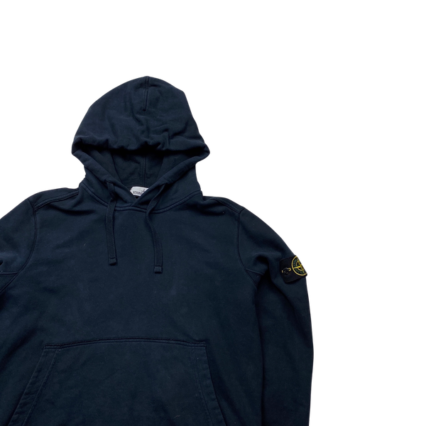 Stone Island Navy Cotton Pullover Hoodie - Large