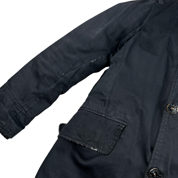 Stone Island 2010 Navy Raso Gommato Down Lined Jacket - Small