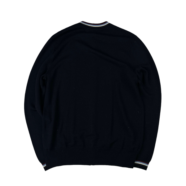 Fred Perry Bradley Wiggins Navy Zipped Knit Bomber - Large