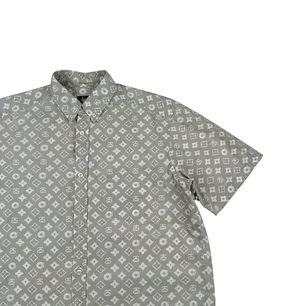 Stussy LV Monogram Record White Buttoned Shirt - Large