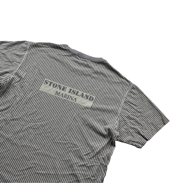 Stone Island 2019 Lilac Striped Marina T Shirt - Large