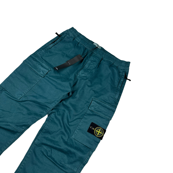Stone Island 2023 RE T Sea Green Cargo Trousers - 33"