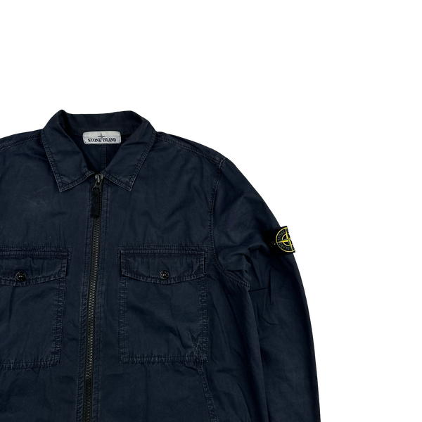 Stone Island 2019 Navy Garment Dyed Overshirt - Medium
