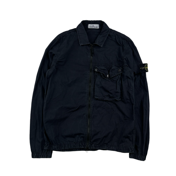 Stone Island 2021 Navy Cotton Overshirt - Medium