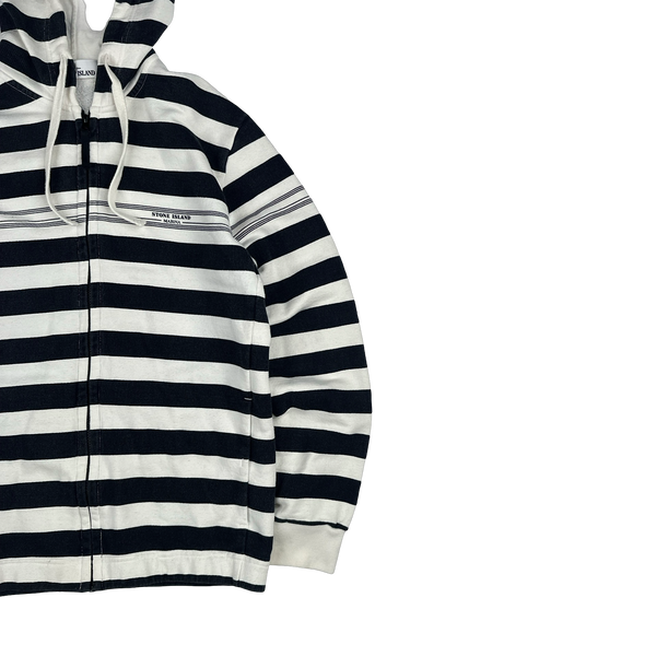Stone Island Marina 2017 Striped Cotton Pullover Hoodie - Medium