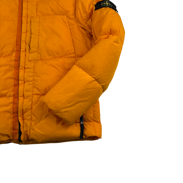 Stone Island 2017 Orange Crinkle Reps Puffer Jacket - Small
