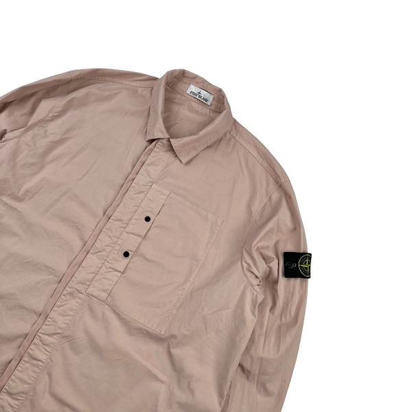 Stone Island 2025 New Season Pink Cotton Overshirt - XXL