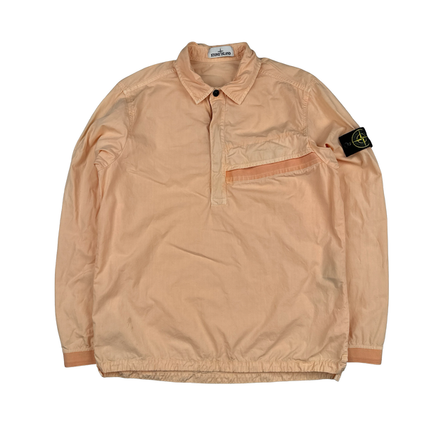 Stone Island 2018 Peach Cotton Pullover Smock Overshirt - Large