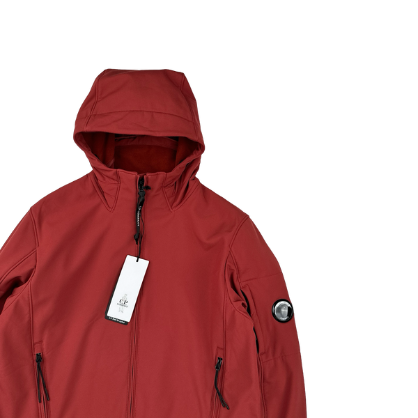 CP Company Red Soft Shell R Fleece Lined Hooded Jacket - Small