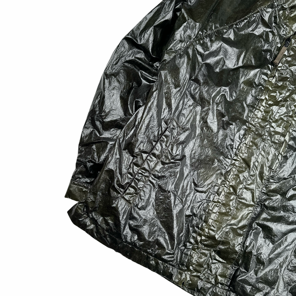 Stone Island 2001 Dark Green Micro Felt Transparent Laminated Web Jacket - Large