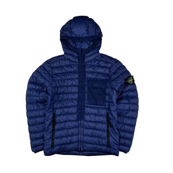 Stone Island 2018 Blue Micro Yarn Down Puffer Jacket - Small