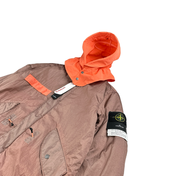 Stone Island 2022 Pink/Orange Nylon Metal Watro Primaloft Parka - Small