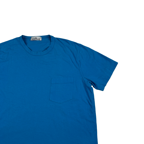 Stone Island Blue Cotton T-Shirt - 3XL