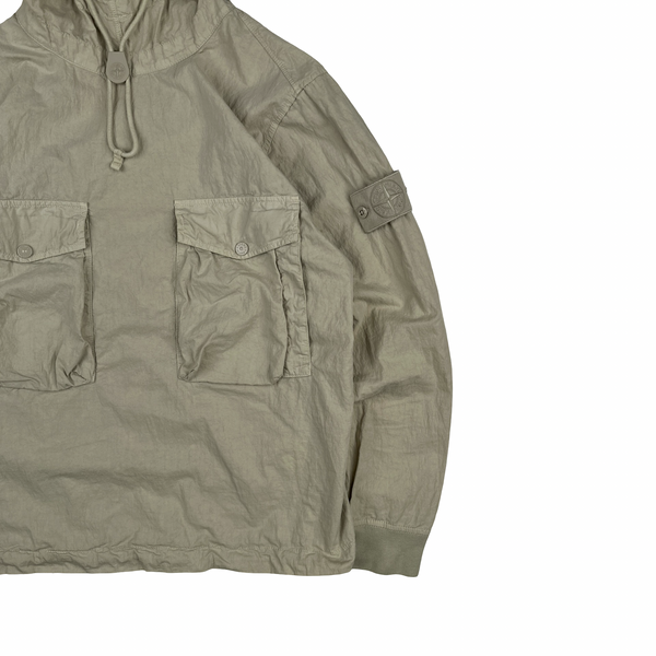Stone Island 2019 Beige Ghost Piece Cotton Resin Smock - Small
