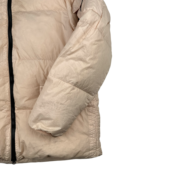 Stone Island 2022 Peach Crinkle R-NY Down Puffer Jacket - Large