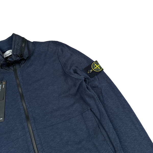 Stone Island 2017 Navy Marl Knit Zipped Jumper - Small