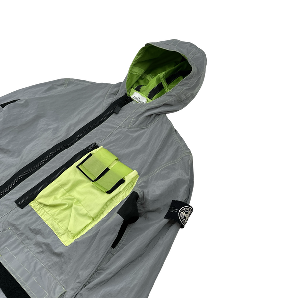Stone Island 2017 Green Garment Dyed Plated Reflective Mussola Jacket - Large