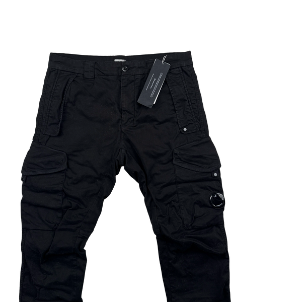 CP Company Black Ergonomic Fit Cargo Trousers - 30"