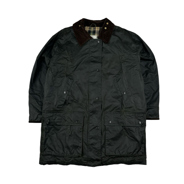 St Michael Dark Green Cotton Flannel Lined Wax Country Field Jacket - Medium