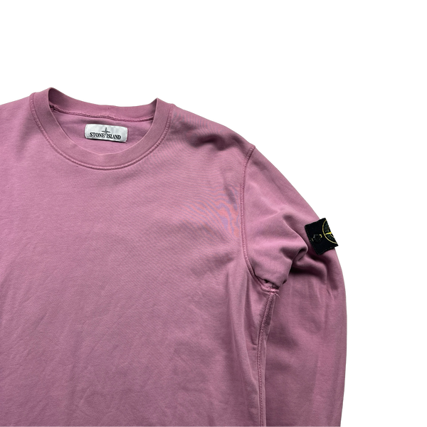 Stone Island Pink Crewneck Cotton Sweatshirt - Medium