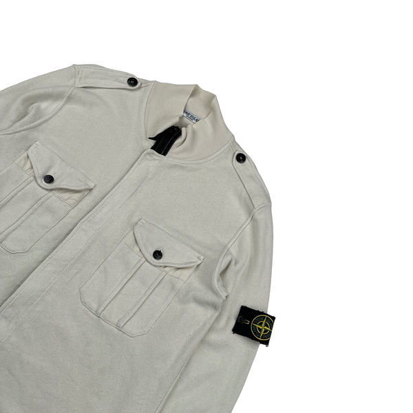 Stone Island 2007 White Zipped Cardigan Jumper - XL