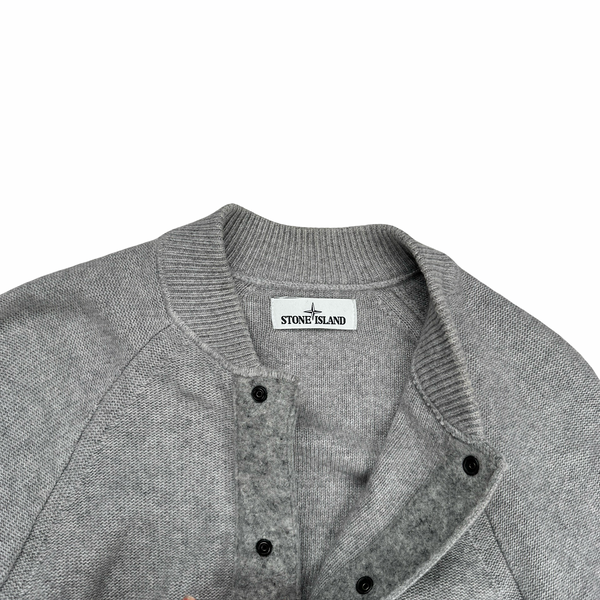 Stone Island 2016 Grey Buttoned Wool Cardigan - Medium