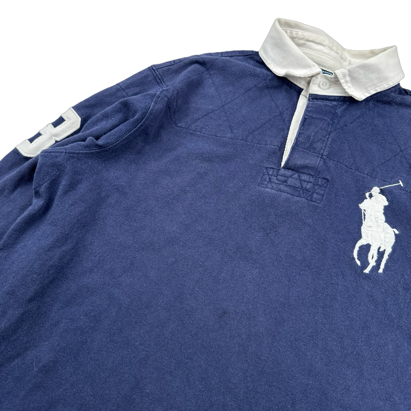Ralph Lauren Navy Long Sleeve Polo Shirt - Small