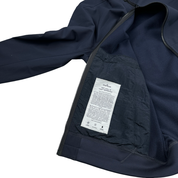 Stone Island 2022 Navy E-Dye Soft Shell Jacket - XXL