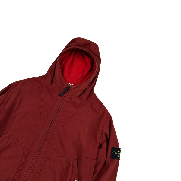 Stone Island 2012 Red Fleece Lined Soft Shell R Jacket - Medium