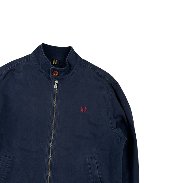 Fred Perry Navy Cotton Bomber Jacket - Medium