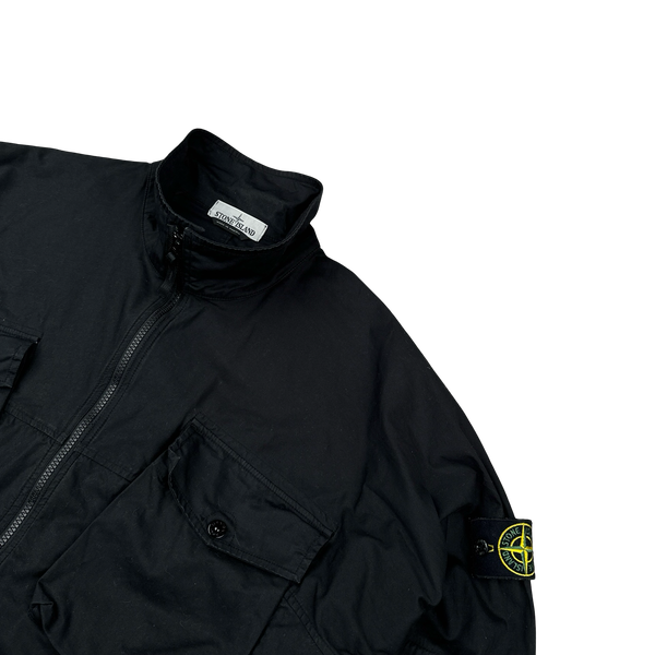 Stone Island 2019 Black Cotton High Neck Overshirt - 3XL