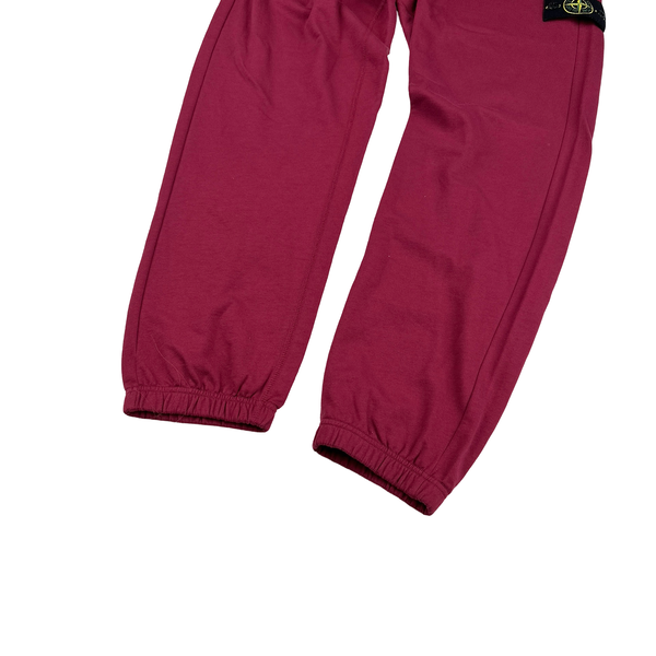 Stone Island 2018 Bordeaux Red Reflective Panel Cotton Joggers - Medium