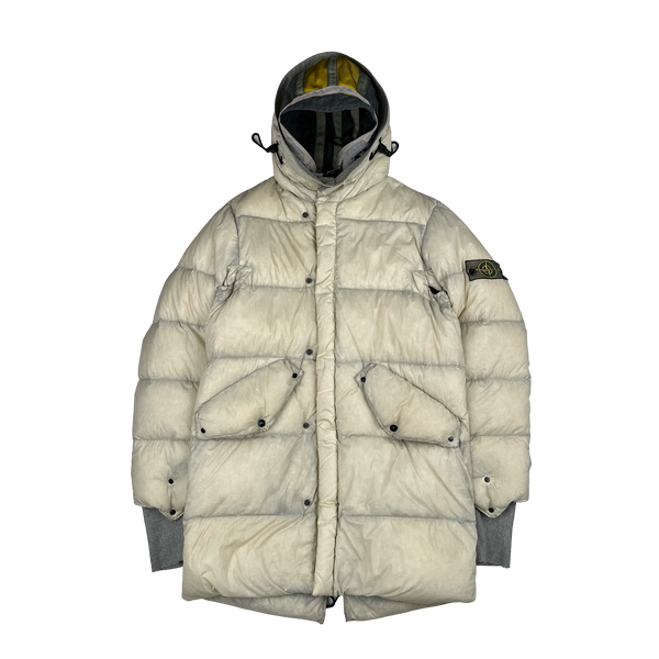 Stone Island 2009 Opaque Nylon Tela Down Dual Hood Jacket - Medium