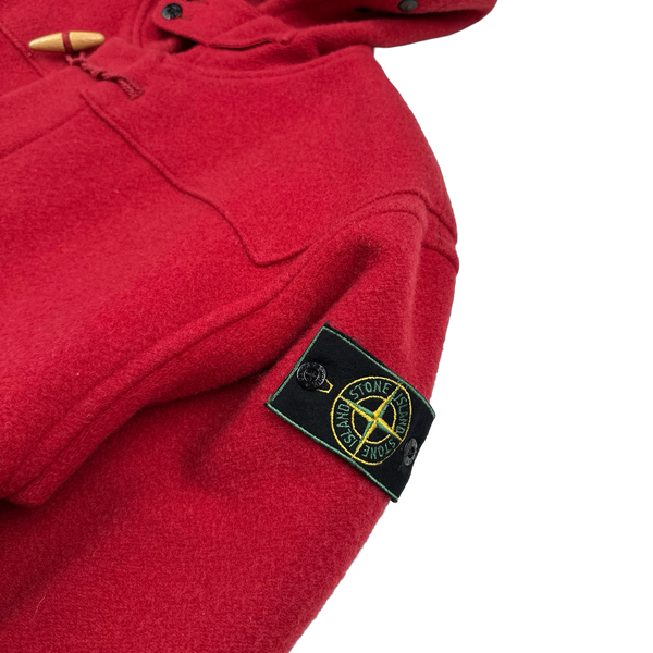 Stone Island 1988 Red Rare Montgomery Wool Duffle Coat - Medium
