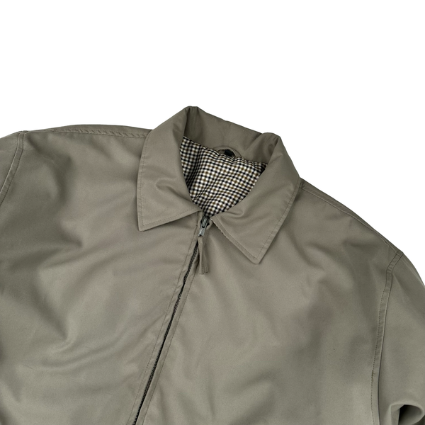 Aquascutum Checked Collar/Lining Cotton Beige Jacket - XL