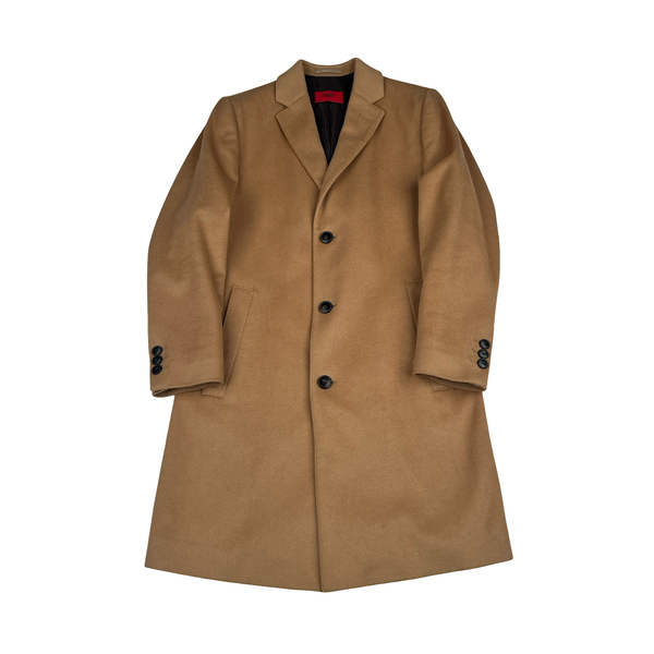 Hugo Boss Beige Cashmere Wool Blend Lined Trench Coat - Medium