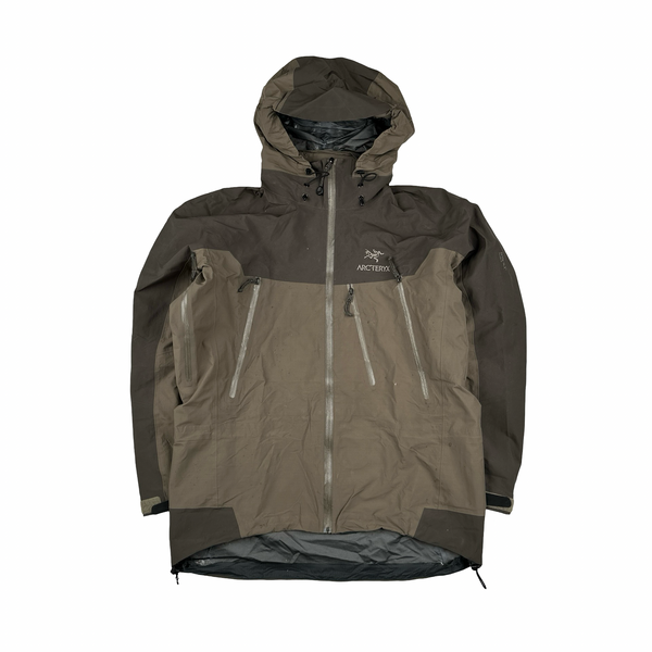 Arcteryx Brown Two Tone Gore-tex Pro Zipped Hooded Jacket - Large