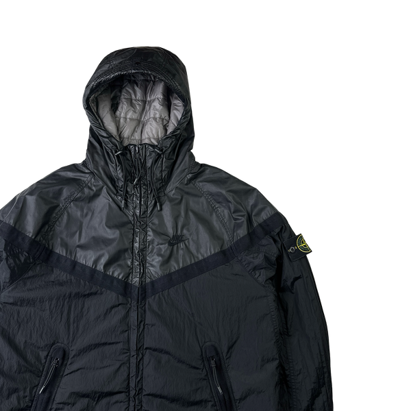 Stone Island x Nike Black Mussola Gommata Nylon Metal Jacket - Large